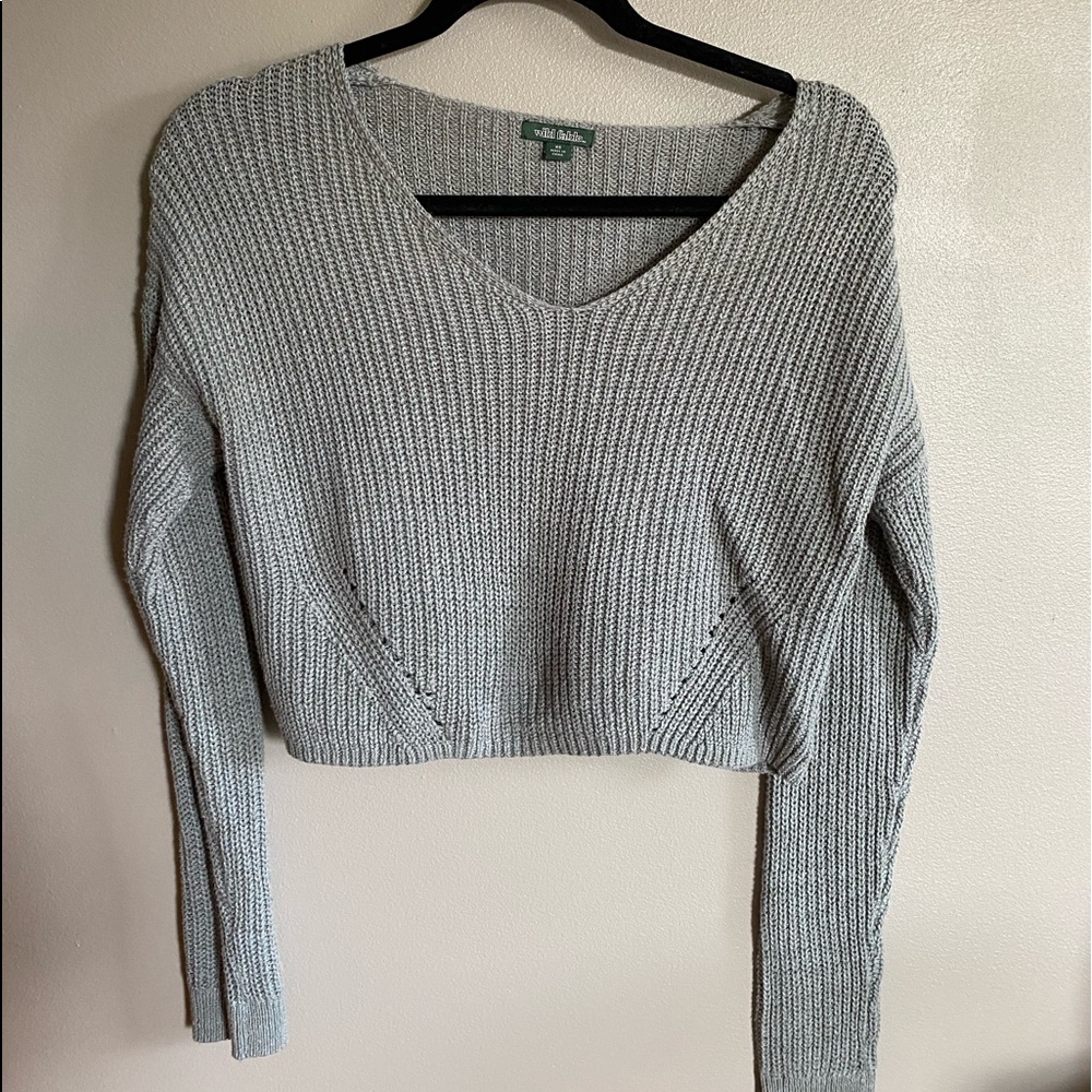 cropped grey sweater